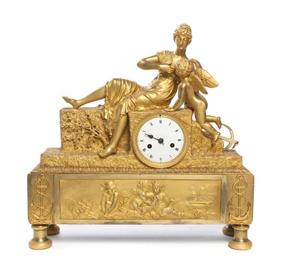 A French Gilt Bronze Figural Mantel