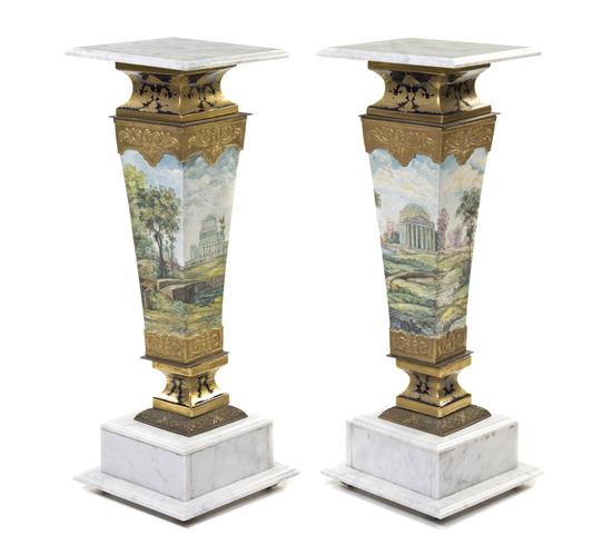A Pair of Marble and Sevres Style