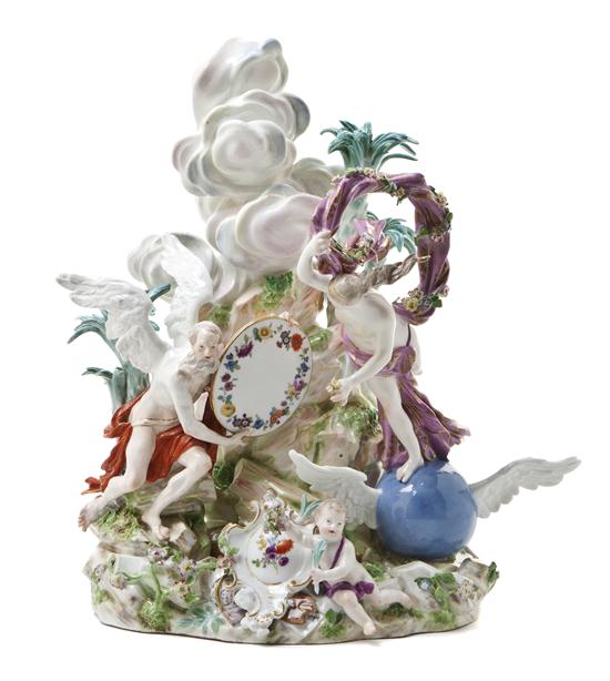 A Meissen Porcelain Armorial Figural