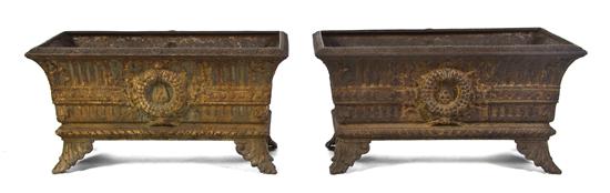 A Pair of French Cast Iron Jardinieres