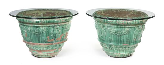 A Pair of Glazed Ceramic Jardinieres 152b3e