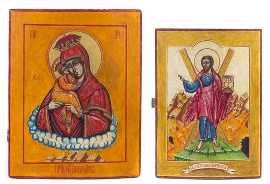  Two Byzantine Style Painted and 152b79