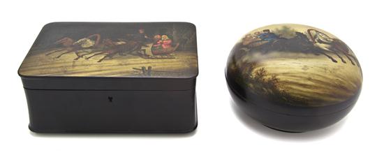 *Two Russian Lacquered Boxes comprising