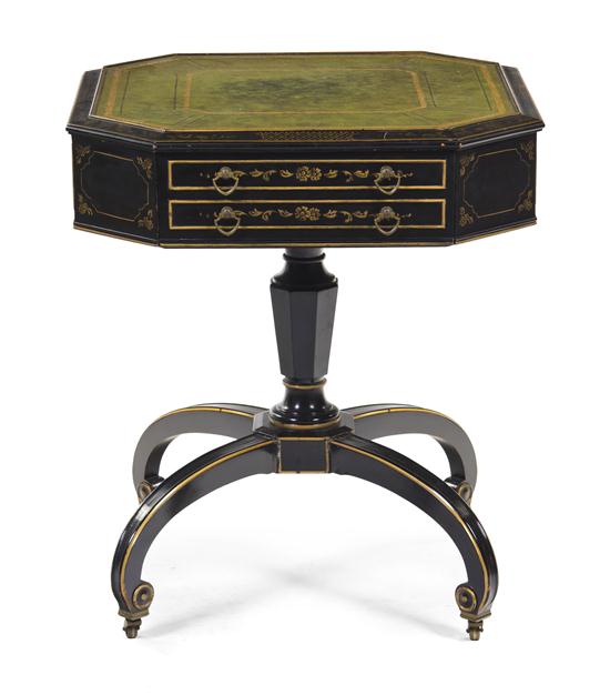 A Gilt and Ebonized Games Table