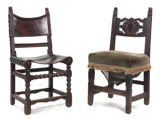  Two Continental Walnut Side Chairs 152b8a