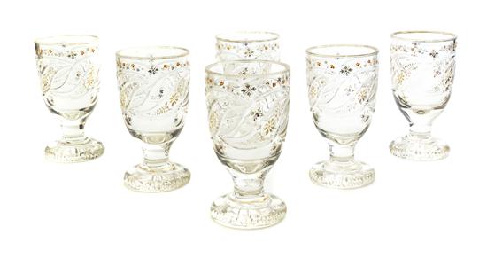 A Set of Six Bohemian Cut Glass