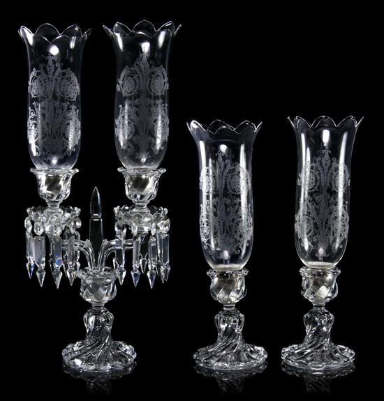 A Set of Baccarat Glass Lighting comprising