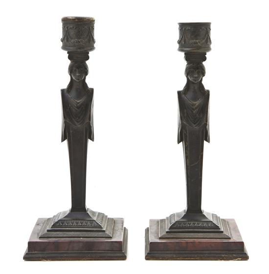 A Pair of Neoclassical Style Candlesticks 152bab