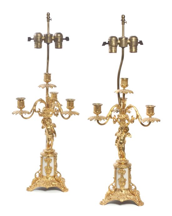 A Pair of Gilt Bronze and Marble 152ba8