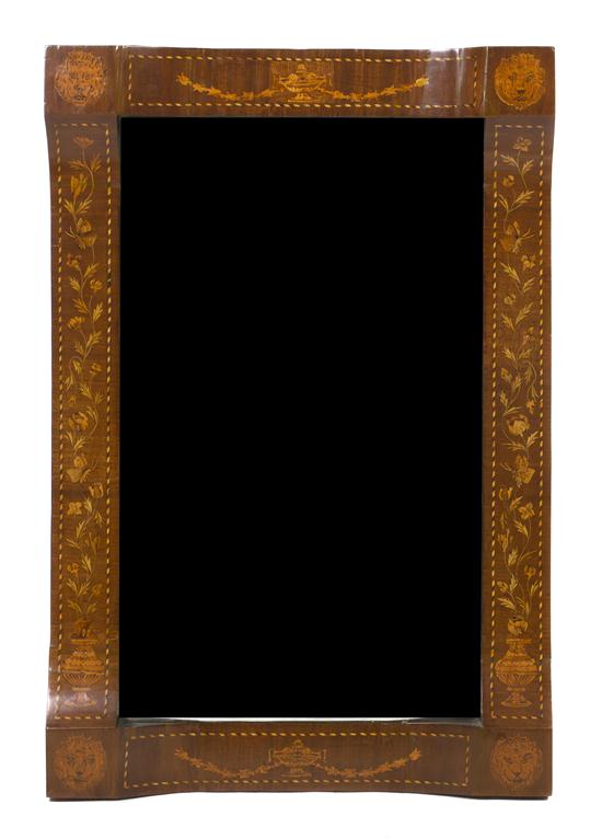 A Continental Marquetry Mirror