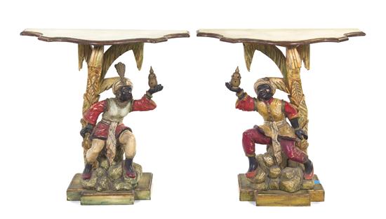 A Pair of Blackamoor Console Tables