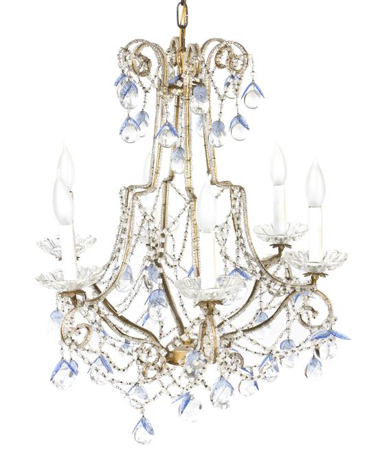 *A Venetian Glass Six-Light Chandelier