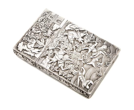 A Chinese Export Silver Card Holder 152c26