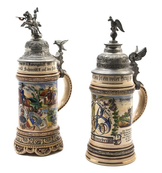 *Two German Pottery Steins Merkelbach