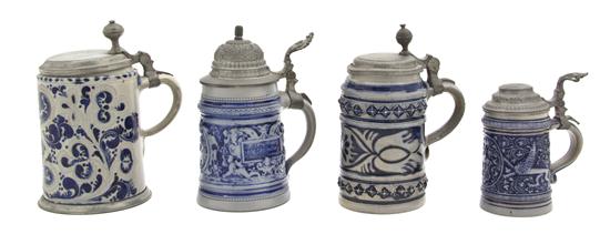 *A Collection of Four Salt Glaze Pewter