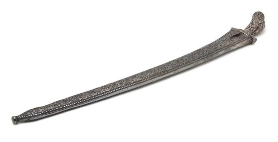 An Indian Silvered Dagger and Scabbard 152cc4