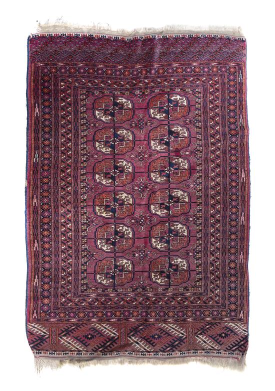 A Turkman Wool Rug having twelve 152cd1
