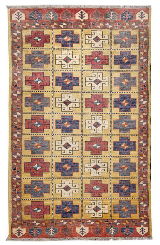 A Kazak Wool Rug having repeating 152ced