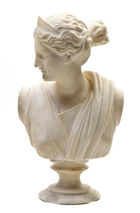 *A Continental Carved Alabaster Bust