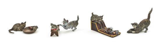 Four Austrian Cold Painted Bronze Animalier