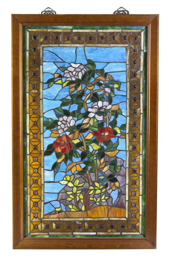 An American Leaded Glass and Jeweled