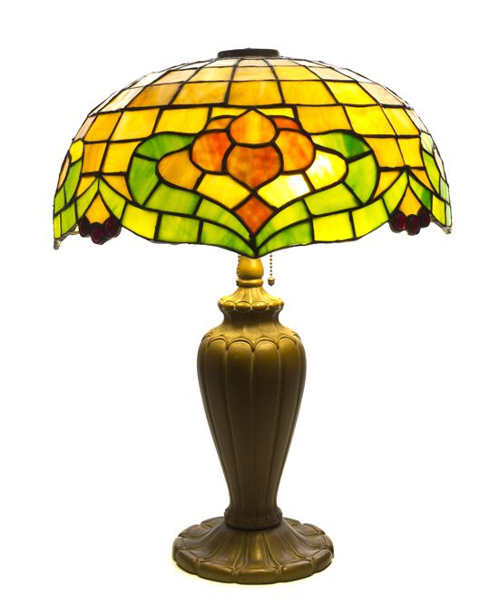 An American Leaded Glass Lamp the 152d62