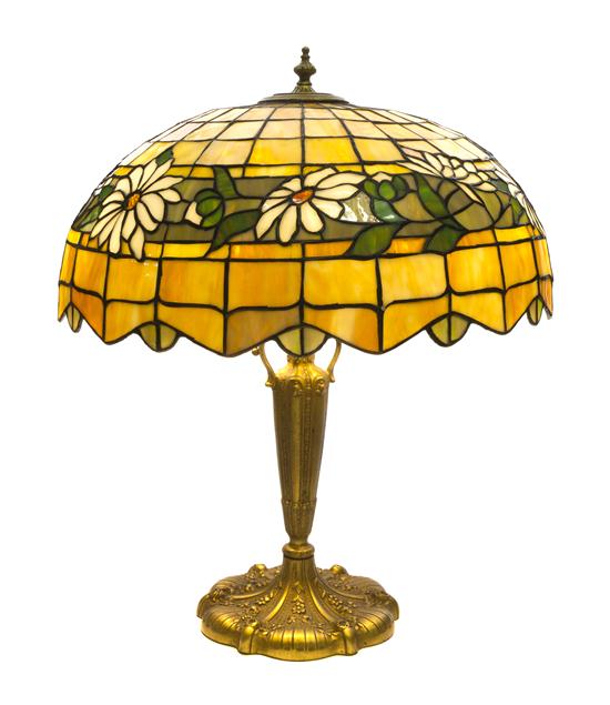 An American Leaded Glass Lamp the 152d61