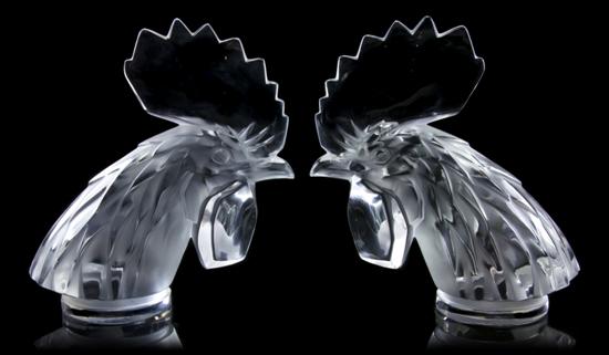 A Pair of Lalique Molded and Frosted
