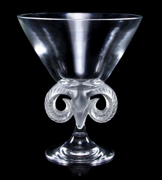 *A Lalique Glass Compote Aries