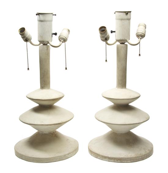 *A Pair of Cast Plaster Table Lamps