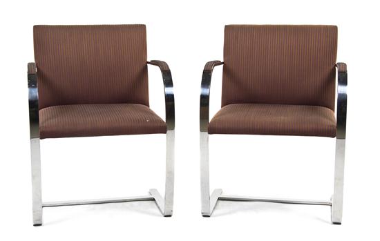 A Pair of Chromed Metal Brno Armchairs