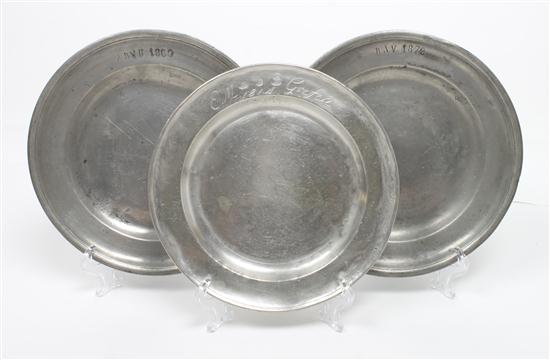 A Collection of Eighteen Pewter Plates