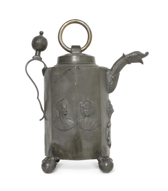An English Pewter Covered Water