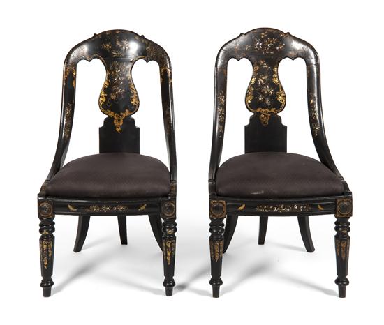 A Pair of Continental Black Lacquer