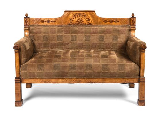 A Biedermeier Satinwood Settee