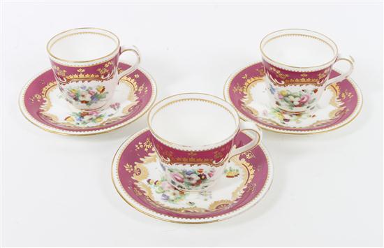 A Set of Austrian Porcelain Tea Cups