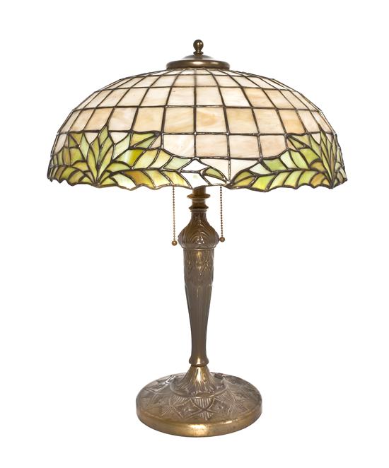An American Leaded Glass Table Lamp