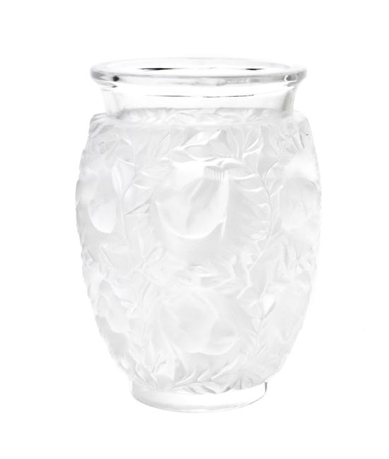 A Lalique Molded and Frosted Vase