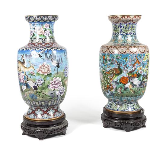Two Massive Chinese Cloisonne Vases 152e24