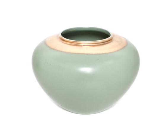 A Bauer Glazed Pottery Vase of ovoid