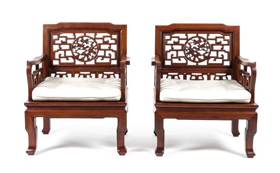 A Pair of Chinese Hardwood Arm 152e27
