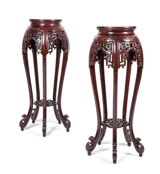 A Pair of Chinese Carved Rosewood