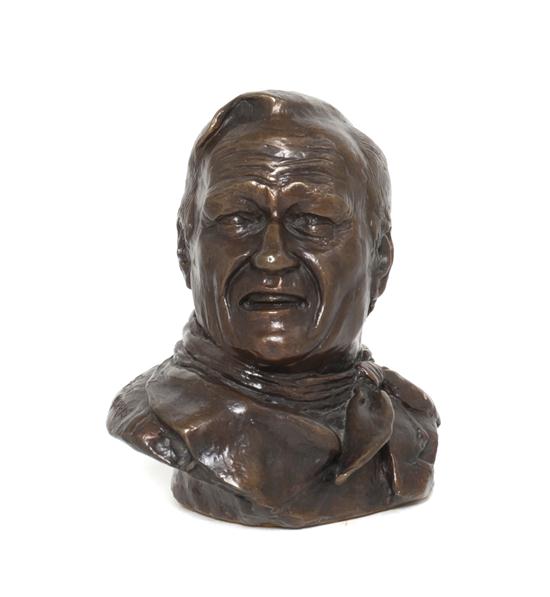 An American Bronze Figural Bust Thomas