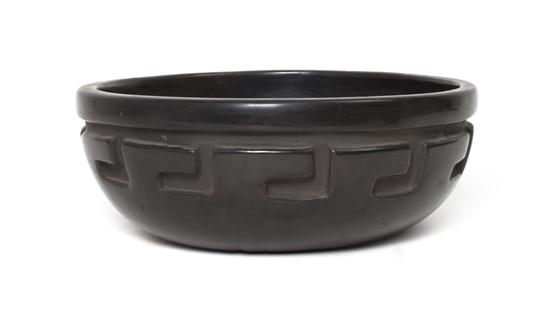 A Santa Clara Blackware Bowl having