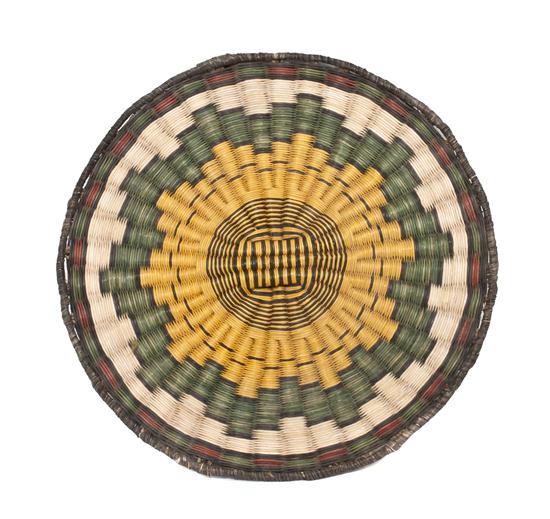 A Hopi Wicker Basketry Plaque having