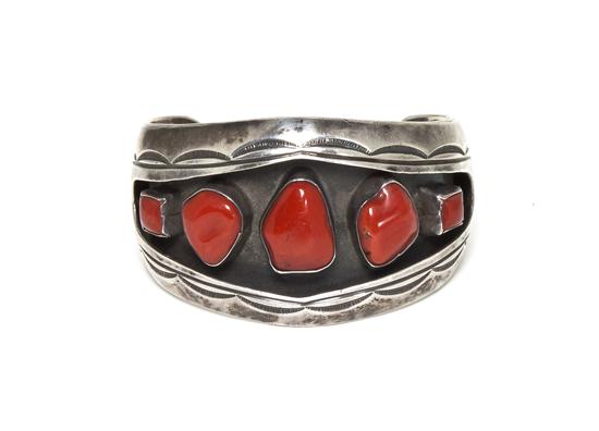 A Navajo Sterling Silver and Coral 152eee