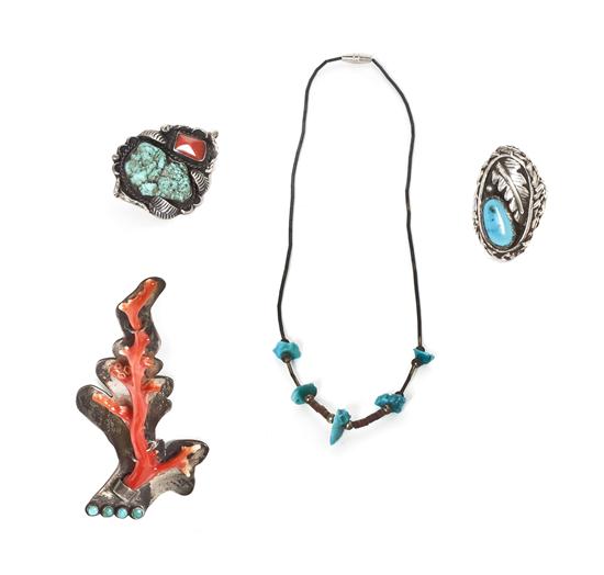 A Group of Four Southwestern Jewelry
