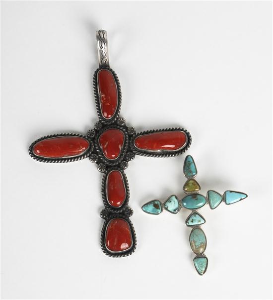 Two Southwestern Sterling Silver Coral