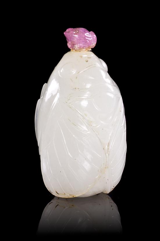  A Well Carved White Jade Cicada 152f1d