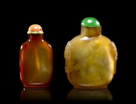 Two Carved Agate Snuff Bottles 152f26